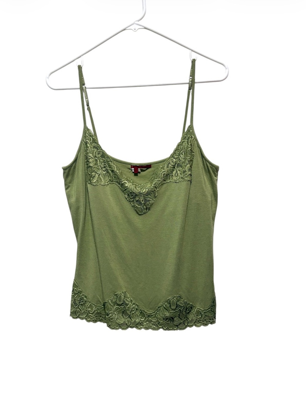 Olive Lace Trim tape measurement Cami Tank Top